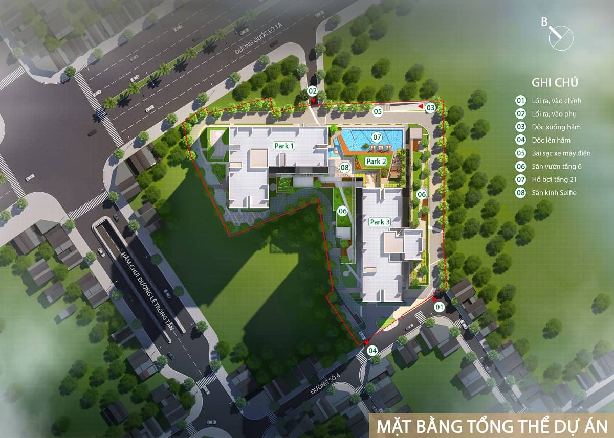 Tổng quan mặt bằng tầng tiện ích tại Picity Sky Park