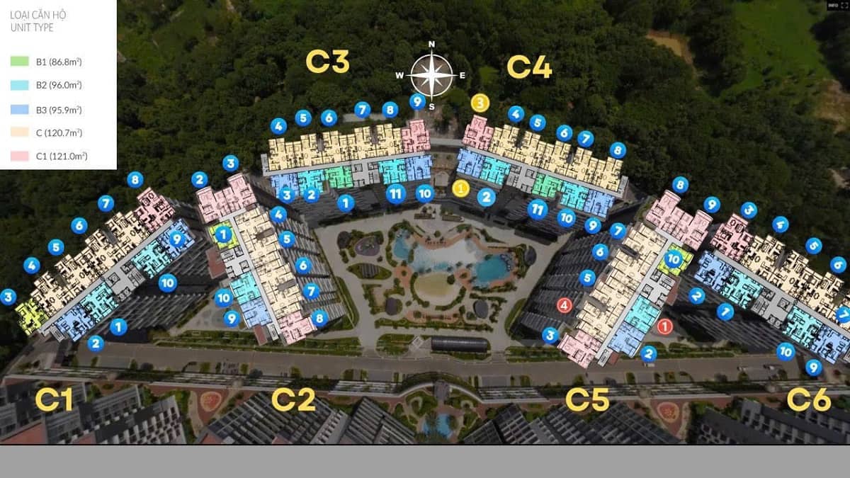 Mặt bằng thiết kế căn hộ Diamond Centery