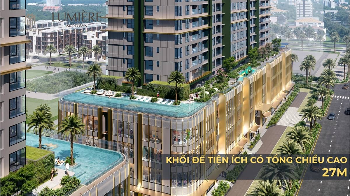Khối đế shophouse hiện đại tại lumiere midtown