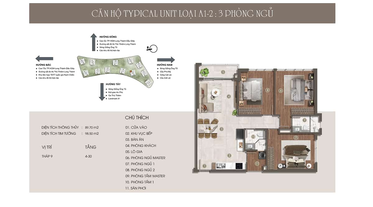 Diện tích 98.50 m2